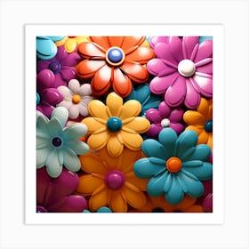 Colorful Flowers 31 Art Print