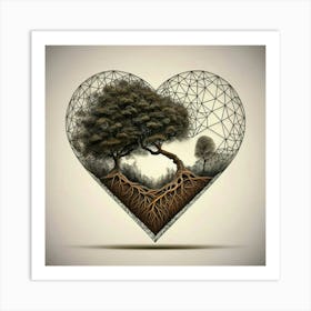 Tree In A Heart Art Print