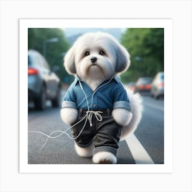 A cute dog in tension Art Print