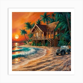 Sunset At The Beach 2 Art Print