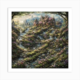 Fairytale Village Art Print