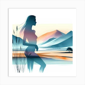 Silhouette Of A Woman 7 Art Print