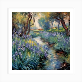 Soft Brushstrokes: Monet's Blue Harmony Art Print