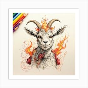 Goat Of Fire 4 Art Print