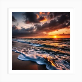 Sunset On The Beach 96 Art Print