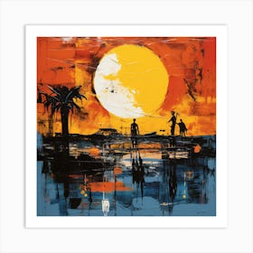 Sunset At The Beach Art Print