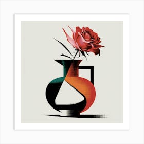 Rose In A Vase 2 Art Print