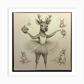 Ballerina Deer 5 Art Print