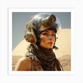 Richardvachtenberg 8000 Years Woman Facewith A Cosmonaut Helmet 544679b5 E618 4f98 93ca Afa58b4b9b67 Art Print