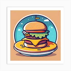 Cartoon Burger 4 Art Print