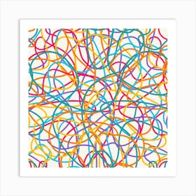 Abstract Pattern With Colorful Lines Art Print