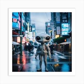 Alien In Tokyo Art Print