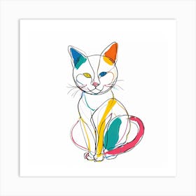 Whiskers of Wonder: The Colorful Calm of Cats Model I Art Print