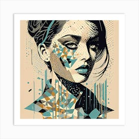 Abstract Illustration Portrait Of A Woman Art Print