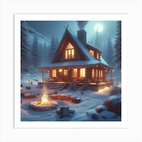 Cabin In The Woods Art Print