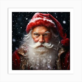 Watercolor Father Christmas Studio Photography Complex Details High Detail Art Print