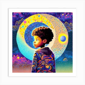 Moon And The Stars Art Print