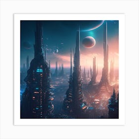 Futuristic City 1 Art Print