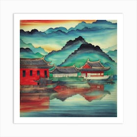 Chinese Village Art Print