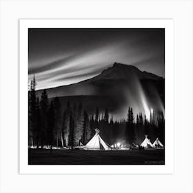 Teepee At Night Art Print