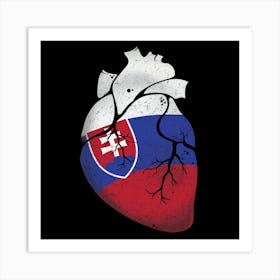 Slovakia Heart Flag Art Print