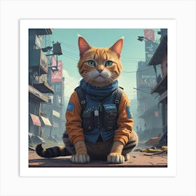 Cat In The City Art Print