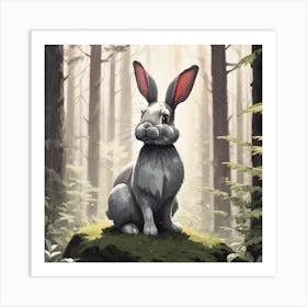 Rabbit In The Woods Art Print