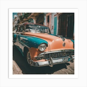 Vintage Car In Cuba Art Print