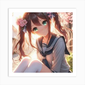 Anime Girl Art Print