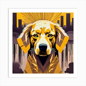 Abstract Golden Retriever Art Print