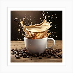 Splashing Coffee Art Print