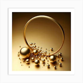 Gold Spheres 2 Art Print