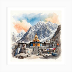 Temple In The Mountains Art Print