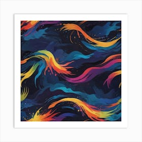 Rainbow Wavy Pattern Art Print