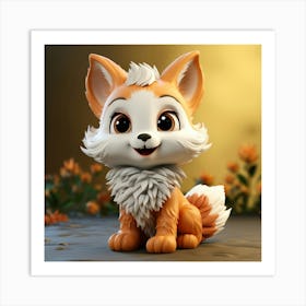 Fox 3d Model 2 Art Print