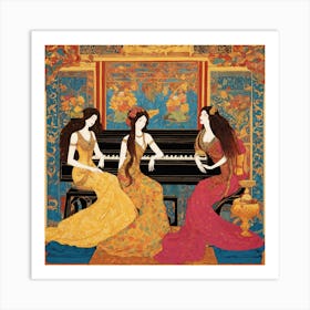 Three Ladies At The Piano Art Print