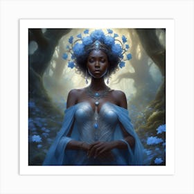 Blue Fairy Goddess Art Print