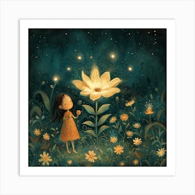 Little Girl With A Flower Art Print