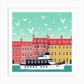 Boat In The Harbor 2 Art Print