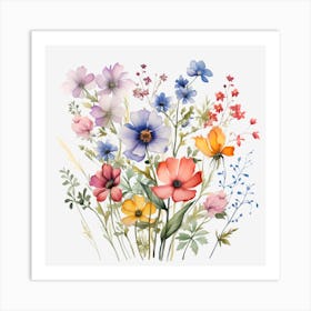 Watercolor Flowers 12 Art Print