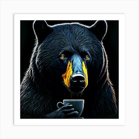 Bear Coffee Art Print