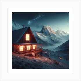 Night at mountains Art Print