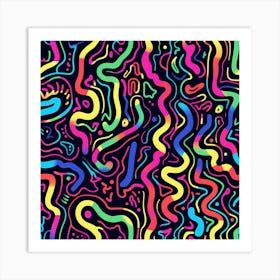 Abstract Vibrant Shapes Art Print