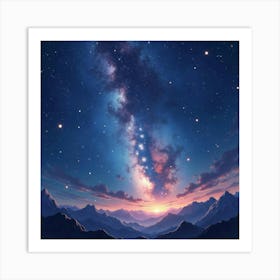 Celestial Watercolor With Luminous Star Fields 1 Art Print