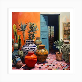 Moroccan Pots and Doorways Art Print