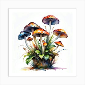 Mushrooms In A Pot Art Print