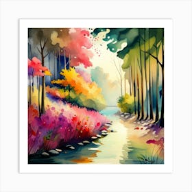 River In The Forest Art Print