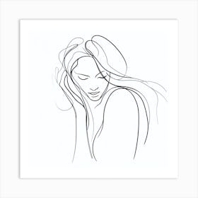 Line drawing of a Woman 2 Art Print