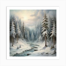 Winter Forest Art Print 3 Art Print