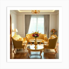 Gold Living Room 1 Art Print